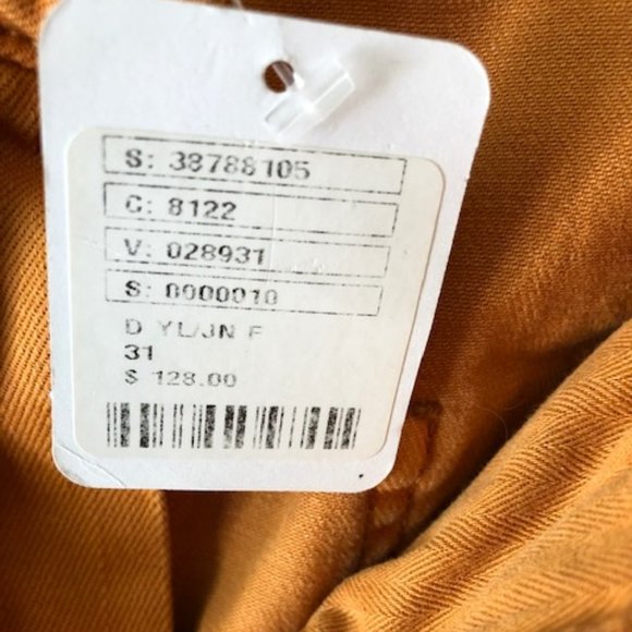 Free People NWT pastel coral mustard color stretch Bell Bottoms - Picture 3 of 6